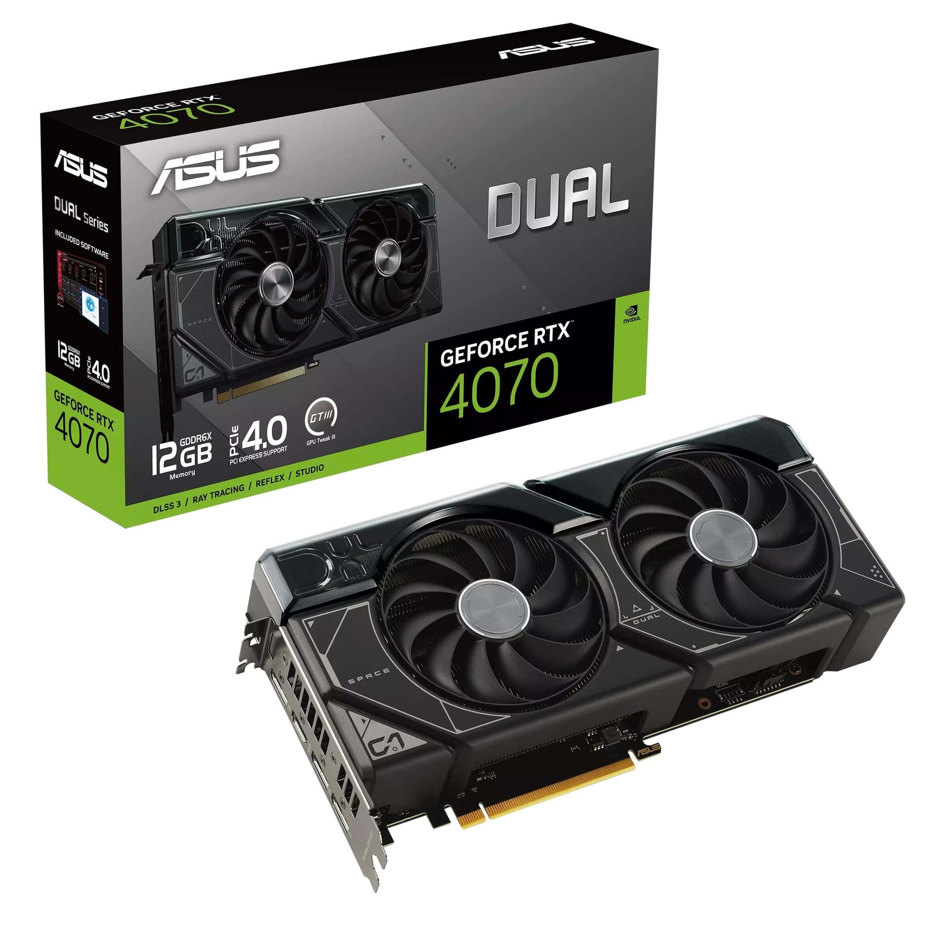 ASUS Dual GeForce RTX 4070 12GB GDDR6X Graphics Card (90YV0IZ3-M0NA00) image 1