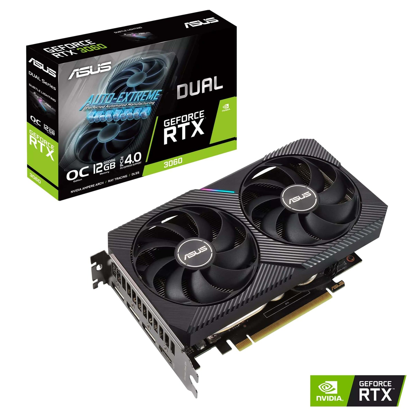 ASUS Dual GeForce RTX 3060 V2 OC Edition 12GB GDDR6 Graphics Card (90YV0GB2-M0NA10) image 1