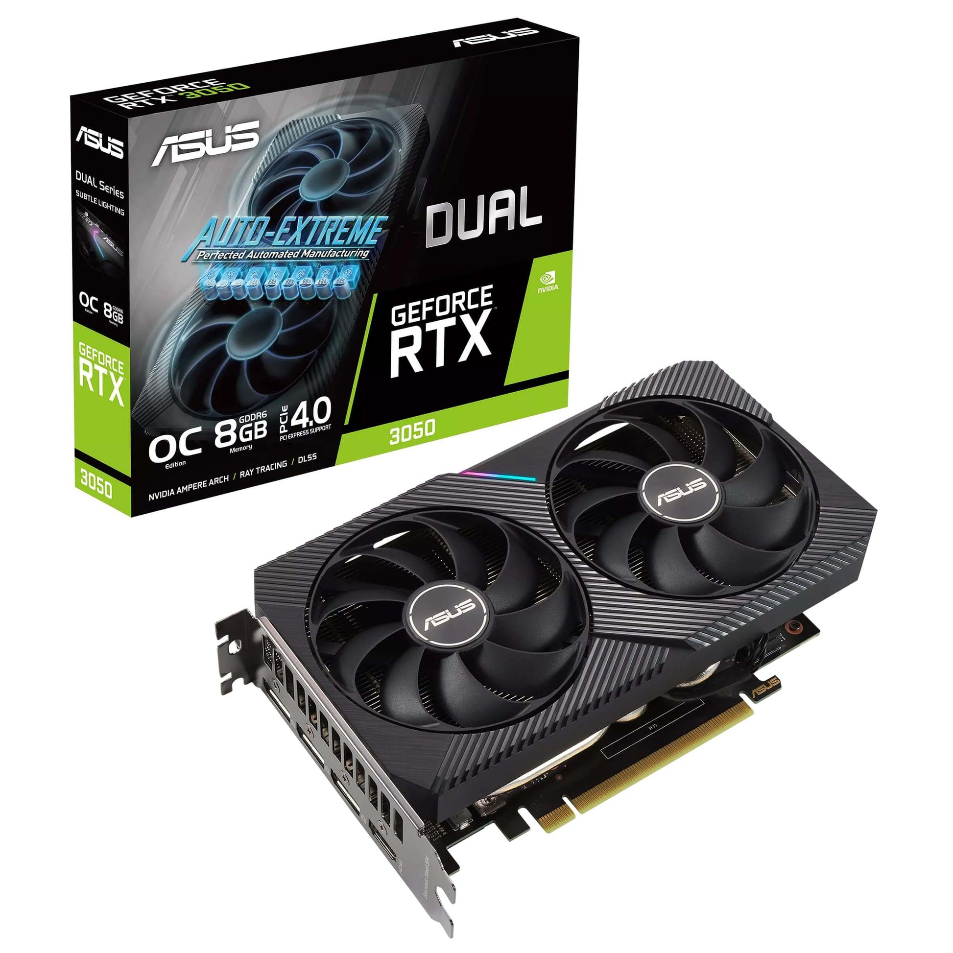ASUS Dual GeForce RTX 3050 8GB GDDR6 OC Edition Graphics Card (90YV0HH0-M0NA00) image 1