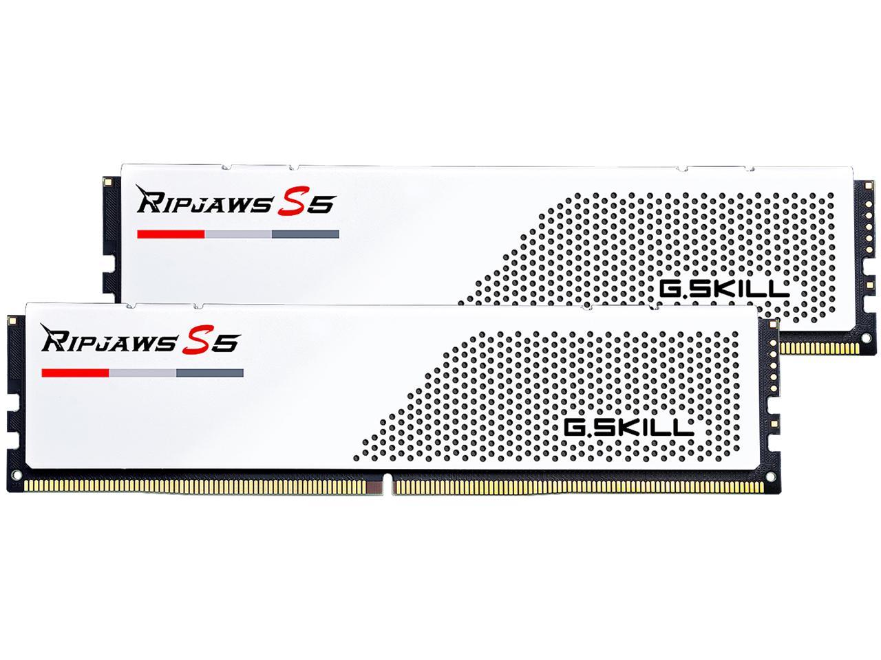 G.Skill Ripjaws S5 DDR5-5600MHz CL36-36-36-76 1.20V 32GB (2x16GB) White Desktop Memory (GZ-RJS5-5600-2x16W) image 1