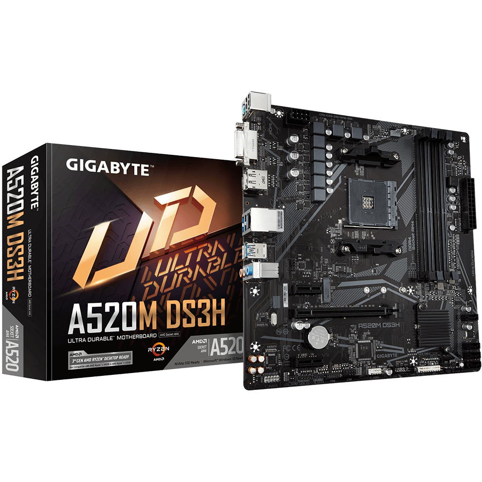 Gigabyte A520M DS3H AM4 mATX Motherboard image 1