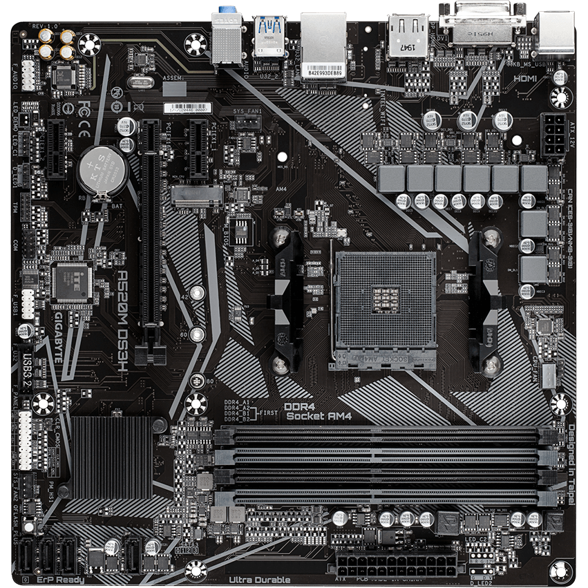 Gigabyte A520M DS3H AM4 mATX Motherboard image 2