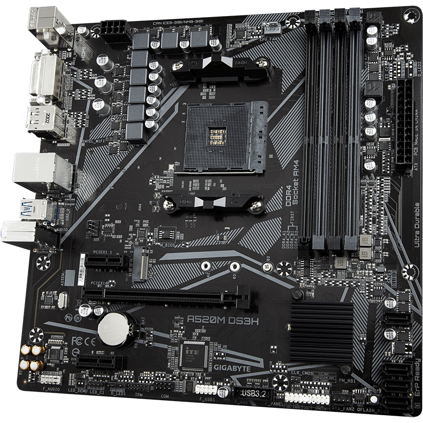 Gigabyte A520M DS3H AM4 mATX Motherboard image 4