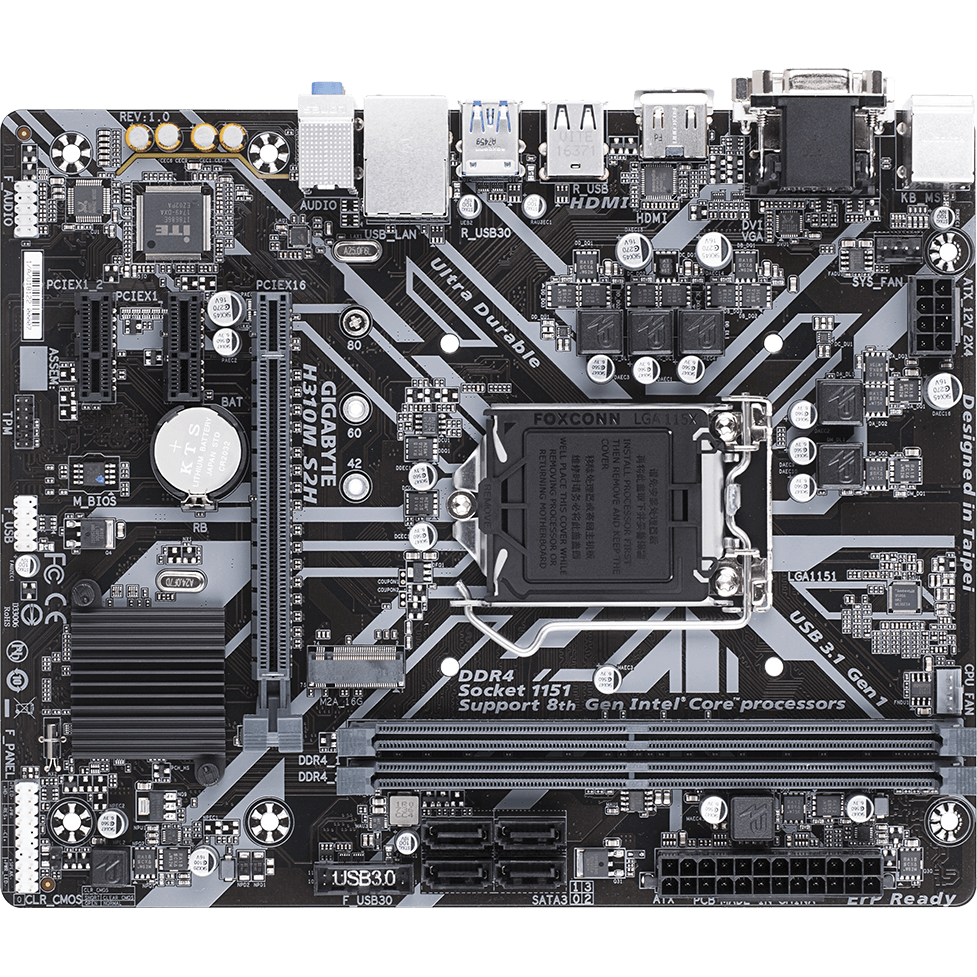 GIGABYTE H310M-S2H2 LGA1151 mATX Motherboard (GA-H310M-S2H2) image 4
