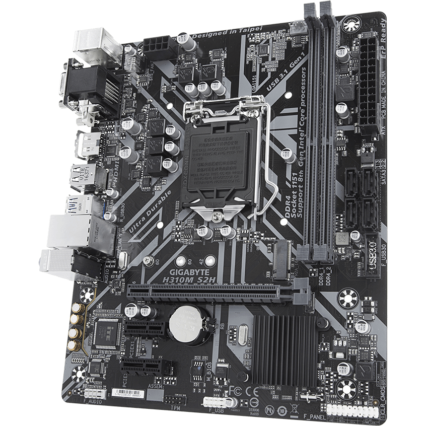 GIGABYTE H310M-S2H2 LGA1151 mATX Motherboard (GA-H310M-S2H2) image 1