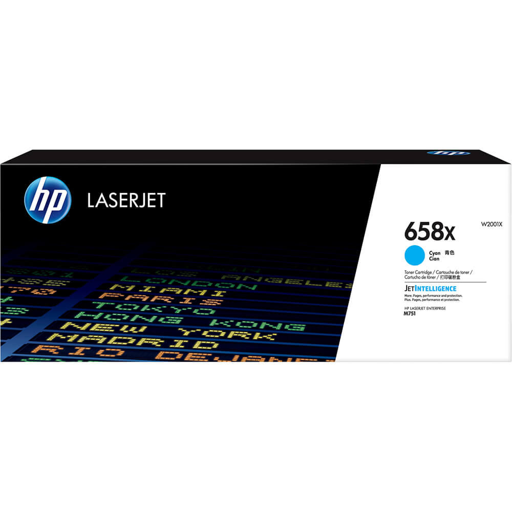 Genuine HP 658X High Yield Cyan Laser Toner Cartridge (W2001X) image 1