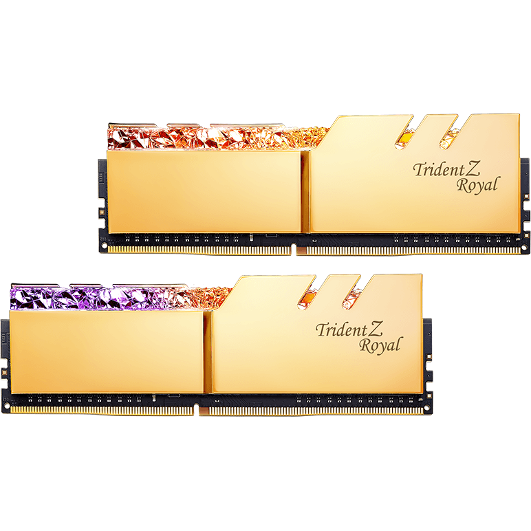 G.Skill F4-3600C18D-16GTRG Trident Z Royal 16GB DDR4-3600MHz Desktop Memory Module – Gold (GS-TZR-3600-2×8-G) image 1
