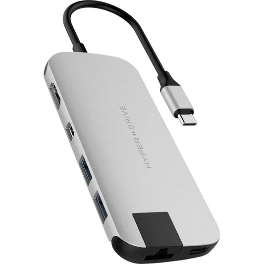 Hyper Drive Slim 8 in 1 USB-C Hub – Silver (HD247B-SILVER) image 1