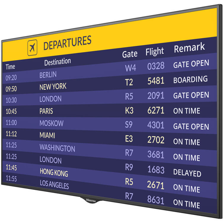 Hisense 43″ 4K UHD Digital Signage Display (HISENSE 43BM66AE) — side view