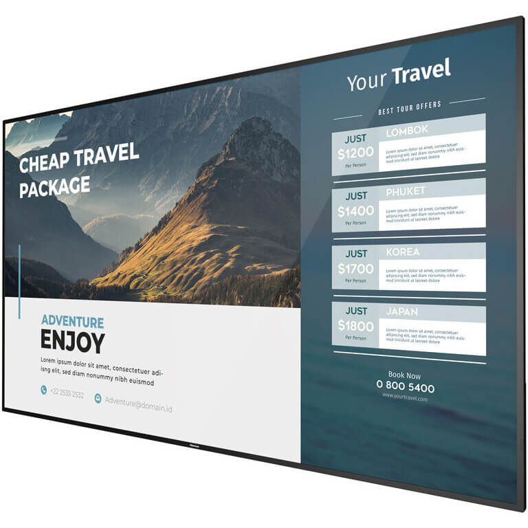 Hisense 86″ 4K UHD Digital Signage Display (HISENSE 86B4E30T) — side view
