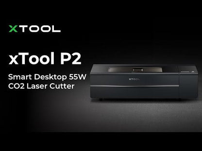 xTool P2S 55W Desktop CO2 Laser Cutter — in use