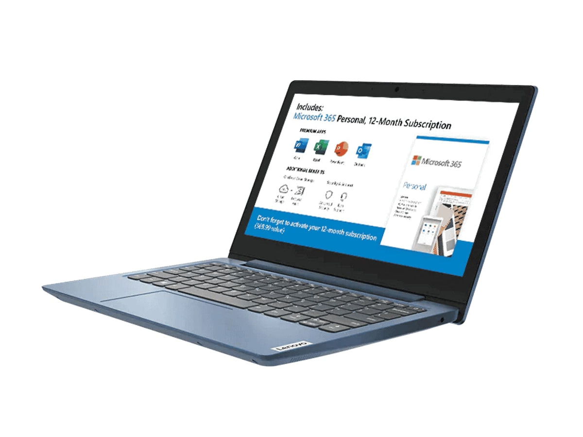 Lenovo IdeaPad 1 11IGL05 Notebook PC – Celeron N4020 / 11.6″ HD / 4GB RAM / 64GB EMMC Drive / Win 10 Home (81VT0036SA) — fron