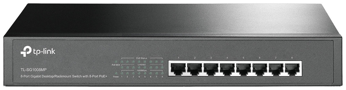 TP-Link TL-SG1008MP 8-port gigabit PoE+ switch product photograph