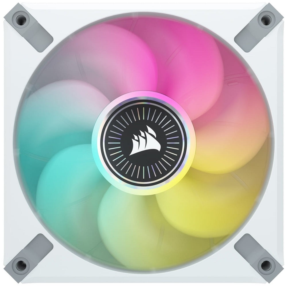 Corsair iCUE ML120 RGB ELITE Premium 120mm PWM Magnetic Levitation Fan Triple Fan Kit with iCUE Lighting Node CORE – White (CO-9050117-WW) image 2