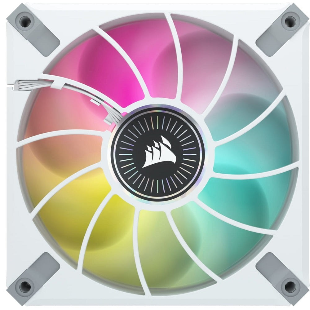 Corsair iCUE ML120 RGB ELITE Premium 120mm PWM Magnetic Levitation Fan Triple Fan Kit with iCUE Lighting Node CORE – White (CO-9050117-WW) image 4
