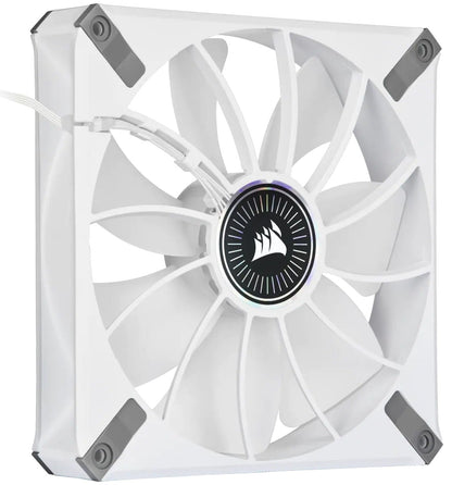 Corsair iCUE ML140 RGB ELITE Premium 140mm PWM White Magnetic Levitation Fan (CO-9050118-WW) — side view