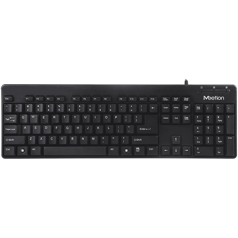 Meetion USB Wired Keyboard (K100) — rear view