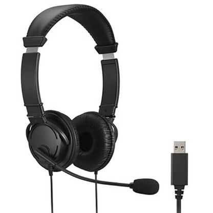 Kensington USB-A Call Centre Dual Headset/Headphones – Black (K33065WW) — in use
