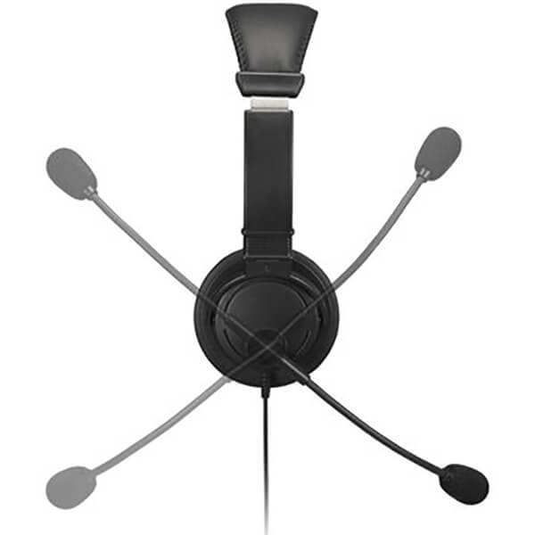 Kensington USB-A Call Centre Dual Headset/Headphones – Black (K33065WW) — rear view
