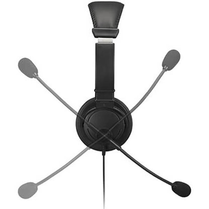 Kensington USB-A Call Centre Dual Headset/Headphones – Black (K33065WW) — rear view