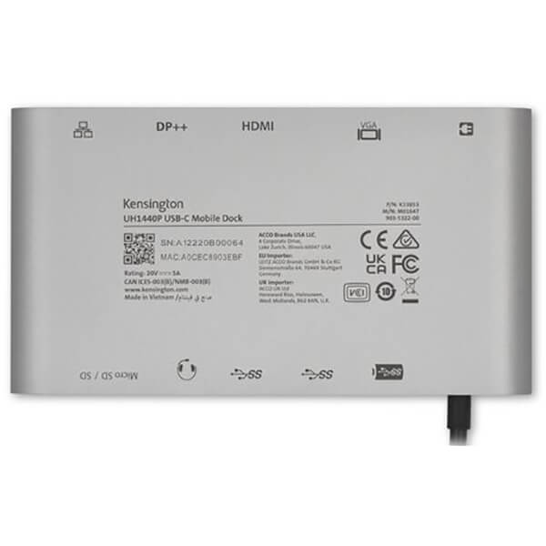 Kensington UH1440P 10 in 1 USB-C Mobile Dock (K33853WW) — detail view