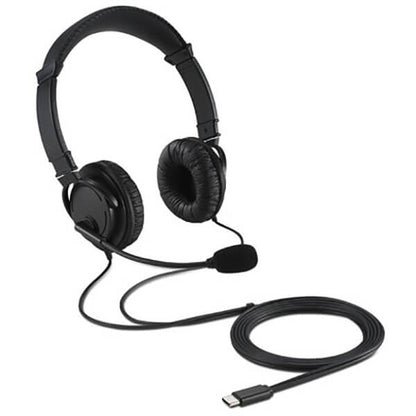 Kensington USB-C Call Centre Dual Headset/Headphones – Black (K97457WW) — front view