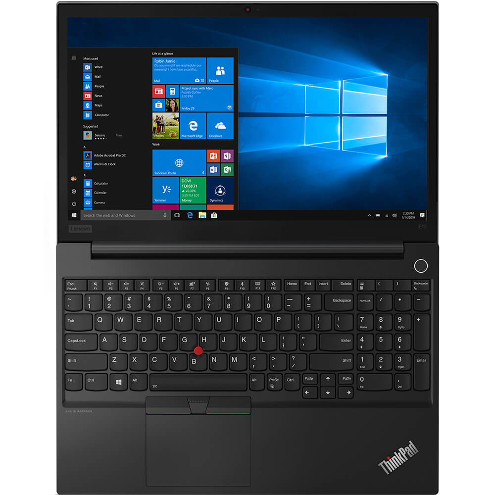 Lenovo ThinkPad E15 Notebook PC – Core i7-10510U / 15.6″ FHD / 8GB RAM / 512GB SSD / Win 10 Pro (20RD000KZA) — rear view