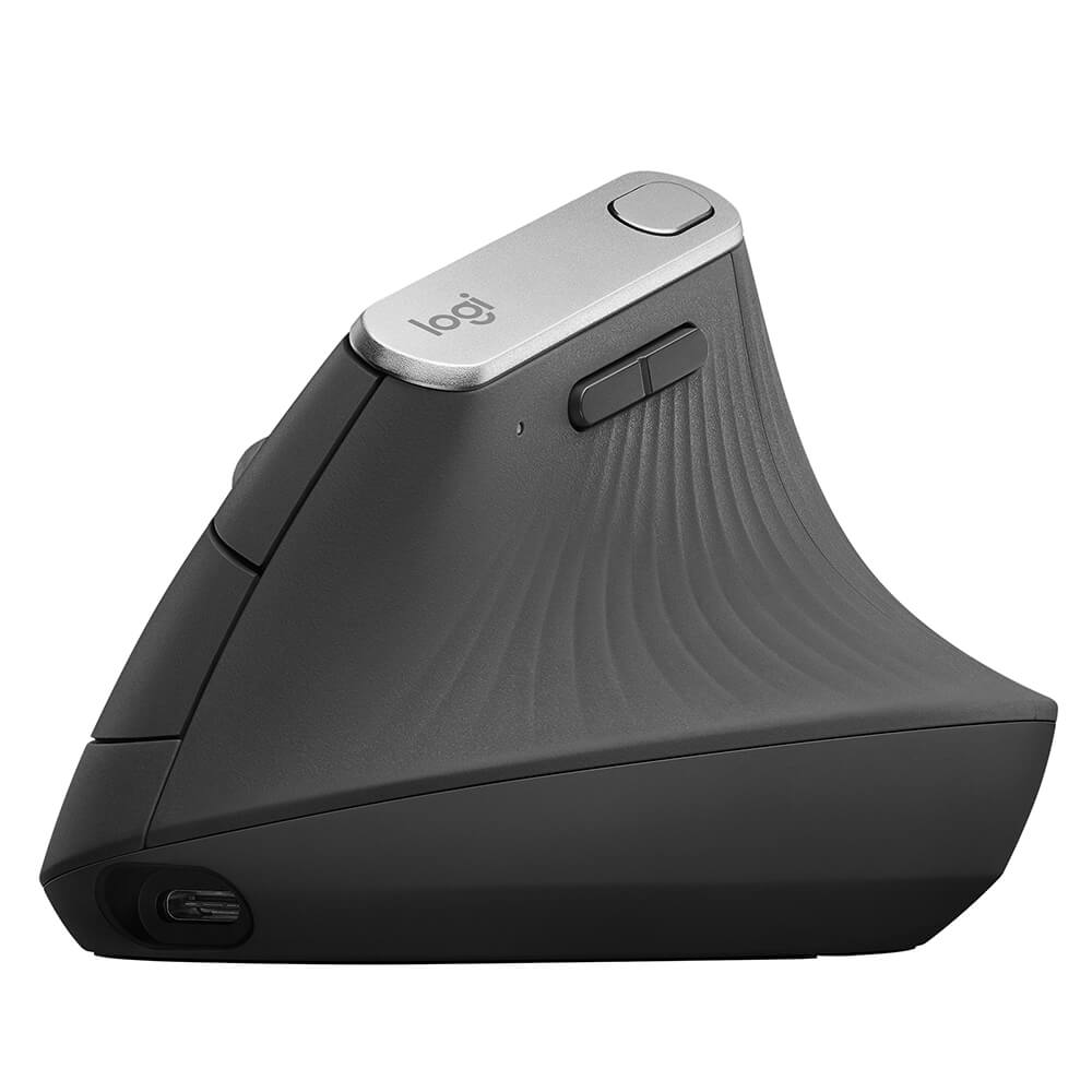 Logitech MX Vertical Advanced Ergonomic Mouse – Graphite (910-005448) — side view