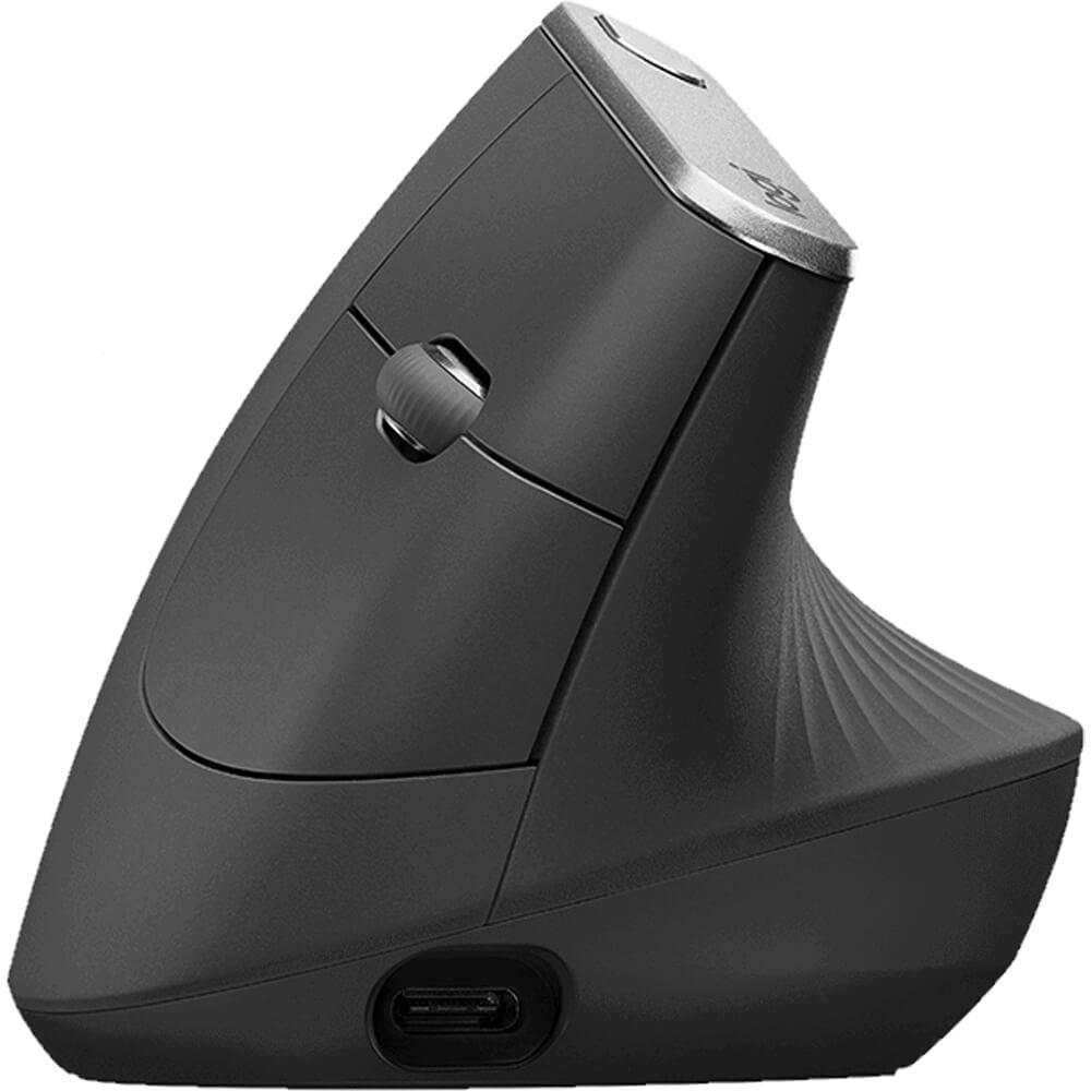 Logitech MX Vertical Advanced Ergonomic Mouse – Graphite (910-005448) — rear view