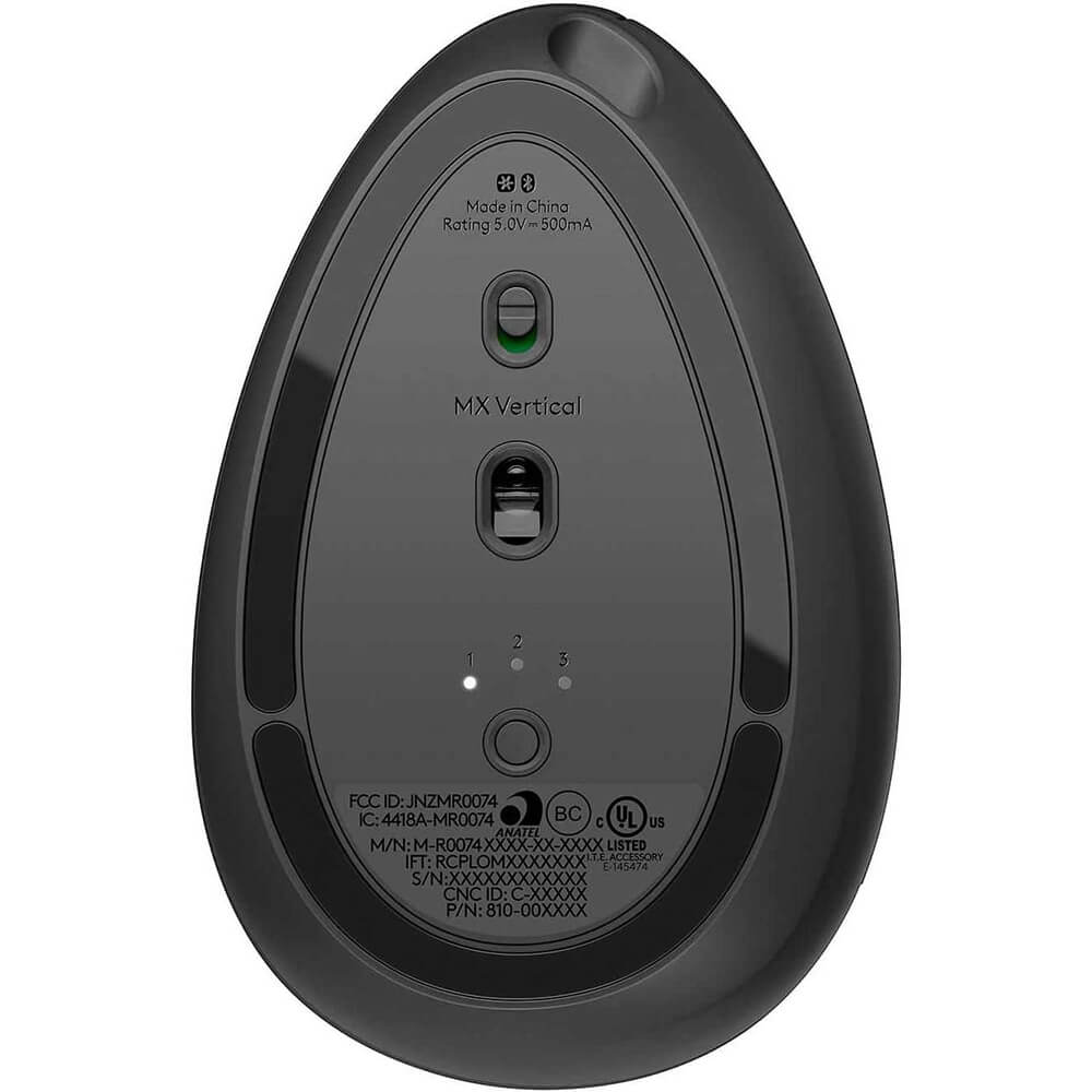 Logitech MX Vertical Advanced Ergonomic Mouse – Graphite (910-005448) — detail view