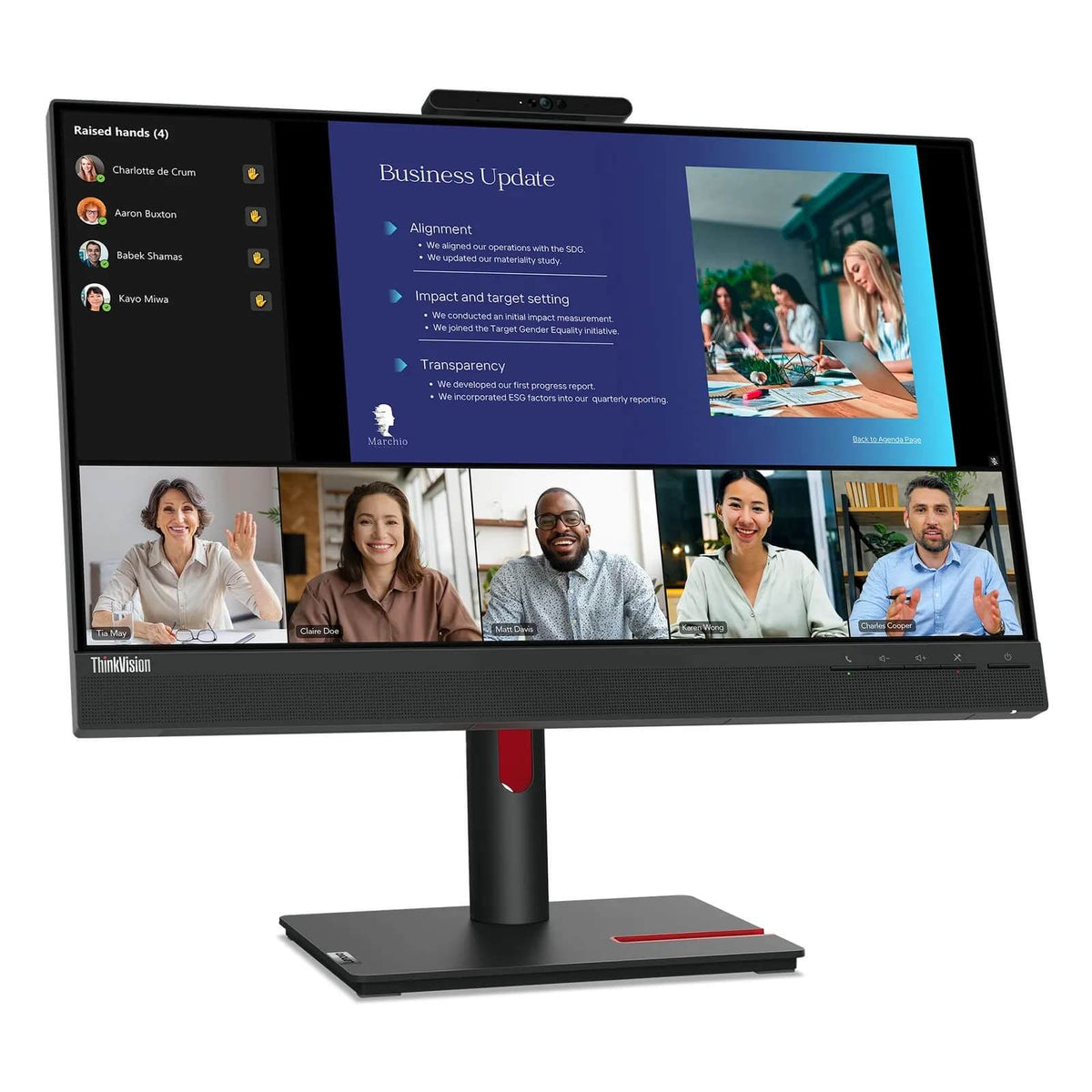 Lenovo ThinkVision T24v-30 23.8″ Full HD Monitor (63D8MAT3SA) — front view