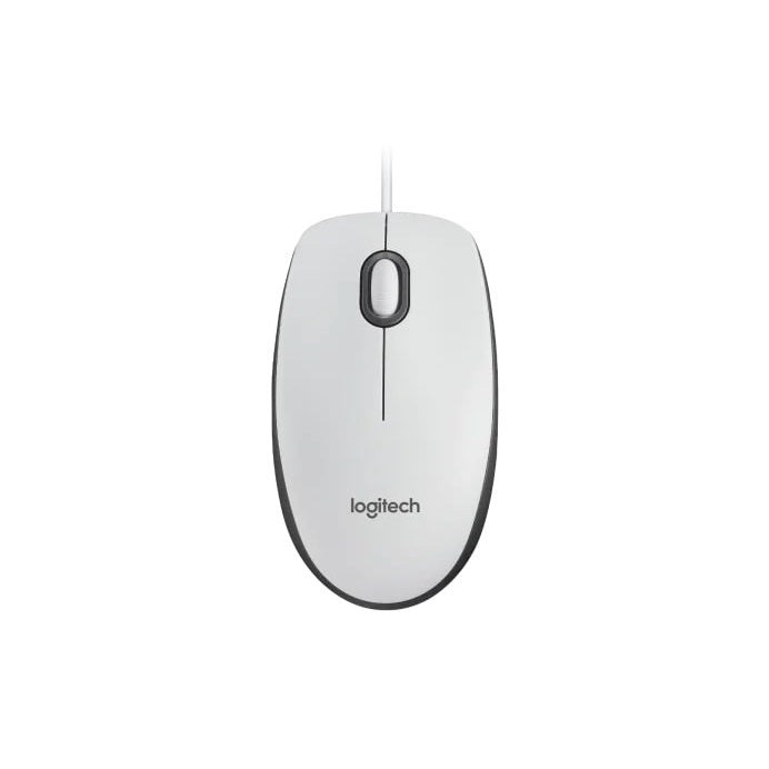 Logitech M100 Wired Mouse – White (910-005004)