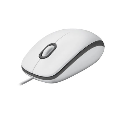 Logitech M100 Wired Mouse – White (910-005004) — rear view