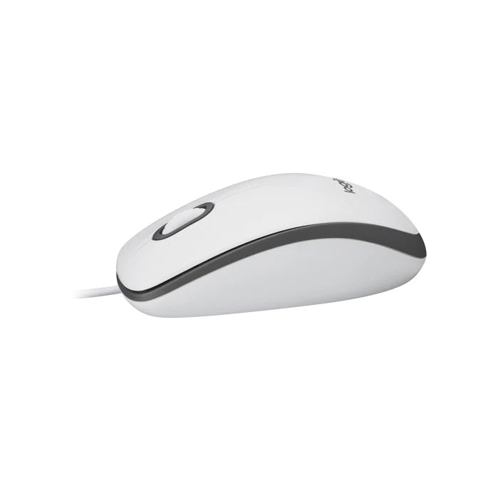 Logitech M100 Wired Mouse – White (910-005004) — in use