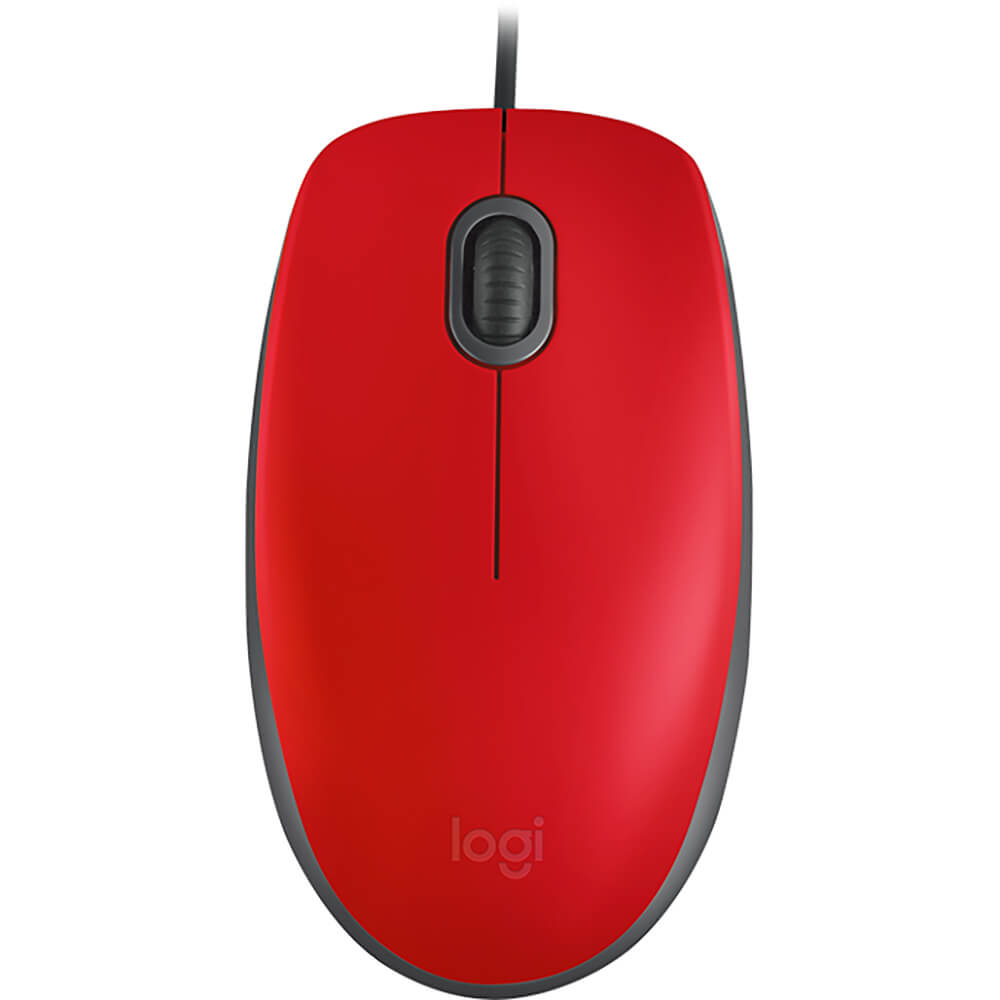 Logitech M110 Silent Wired Mouse – Red (910-005489)