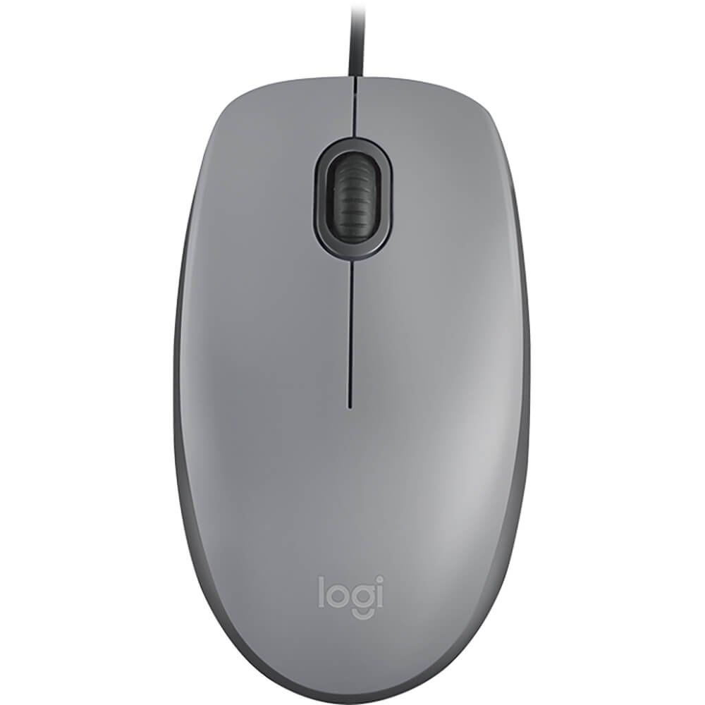 Logitech M110 Silent Wired Mouse – Grey (910-005490) — side view