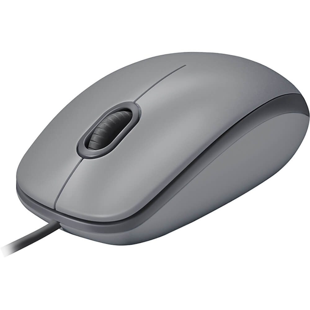 Logitech M110 Silent Wired Mouse – Grey (910-005490) — front view