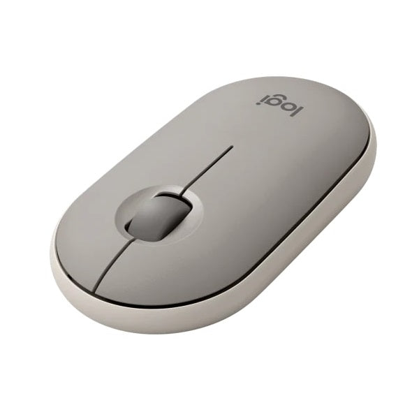 Logitech Pebble M350 Wireless Mouse – Off White (910-005716) — front view