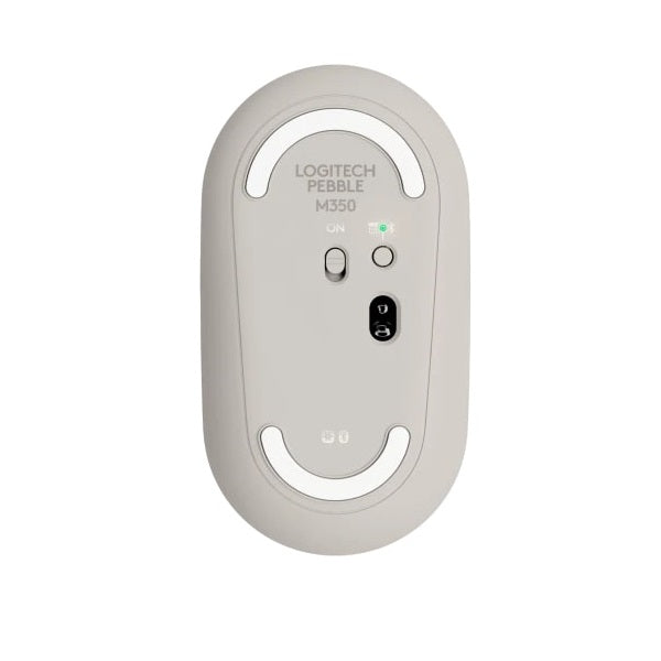 Logitech Pebble M350 Wireless Mouse – Off White (910-005716) — rear view