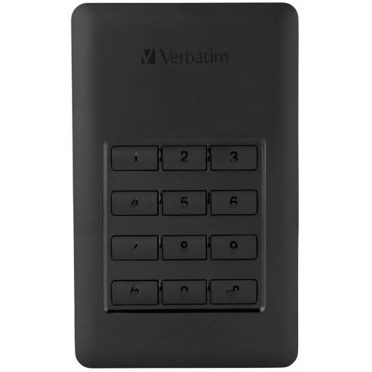 Verbatim Store ‘n’ Go Secure 2TB Portable Hard Drive with Keypad Access (53403) image 1