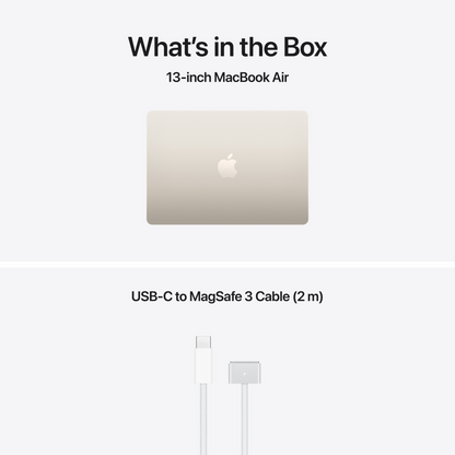 Apple MacBook Air 13 M5 10 Core CPU 10 Core GPU 24GB 1TB SSD Starlight — rear view