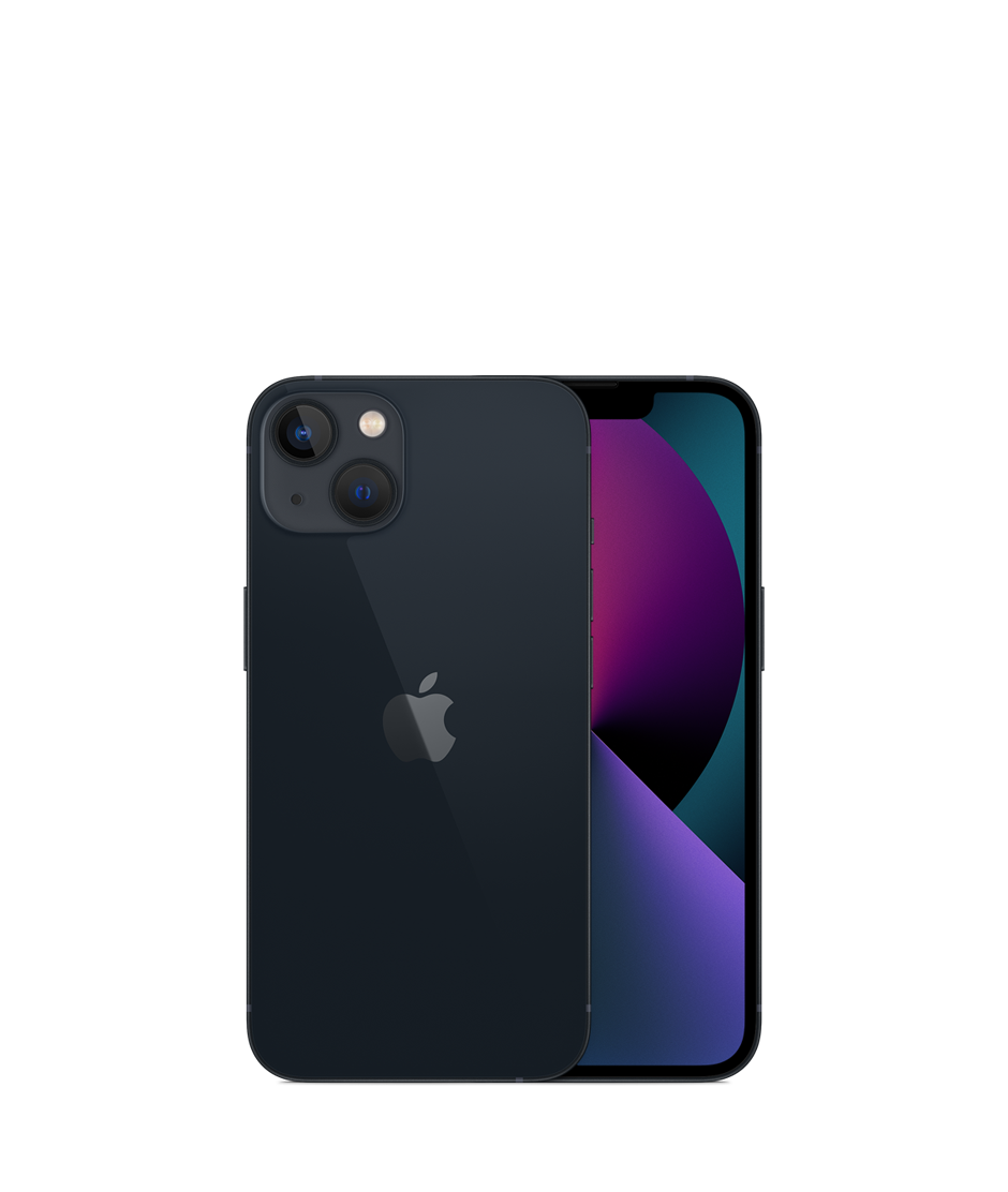 Apple iPhone 13 6.1-inch 512GB in Midnight — official Apple front and back view