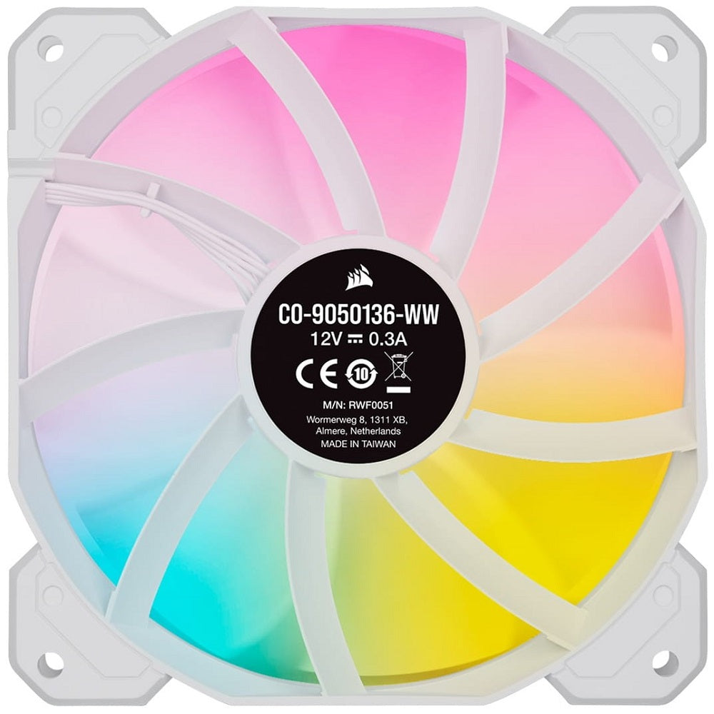 Corsair iCUE SP120 RGB ELITE Performance 120mm White PWM Fan (CO-9050137-WW) image 1