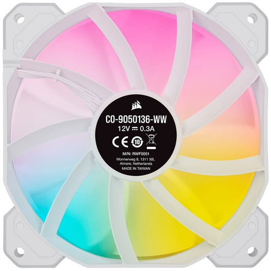 Corsair iCUE SP120 RGB ELITE Performance 120mm White PWM Fan (CO-9050137-WW) image 1