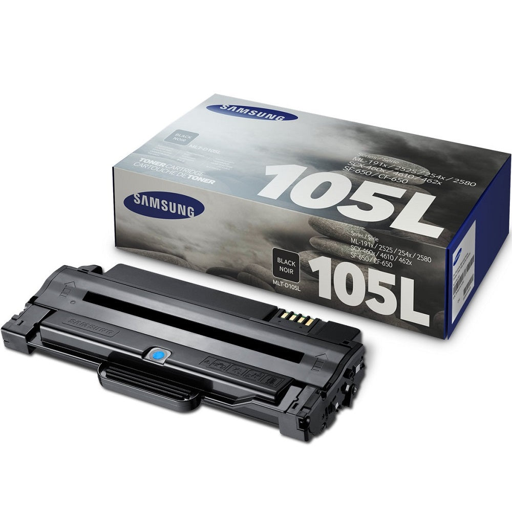Genuine Samsung MLT-D105L High Capacity Black Laser Toner Cartridge (SU768A) image 1