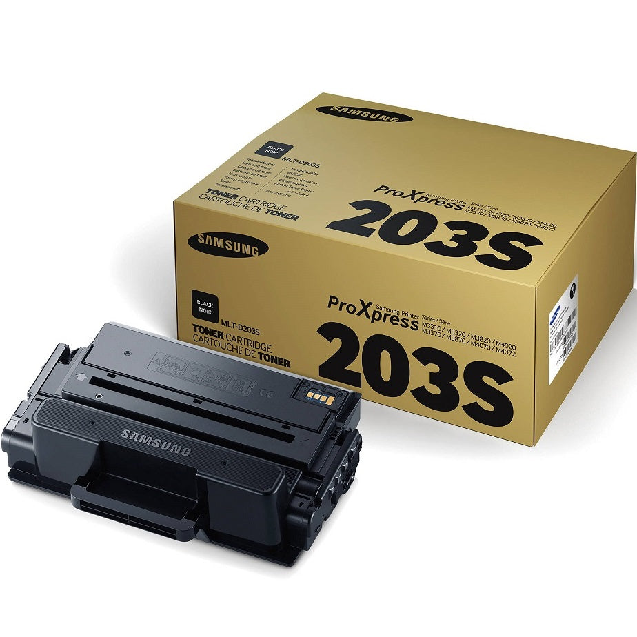 Genuine Samsung MLT-D203S Standard Capacity Black Laser Toner Cartridge (SU909A) image 1