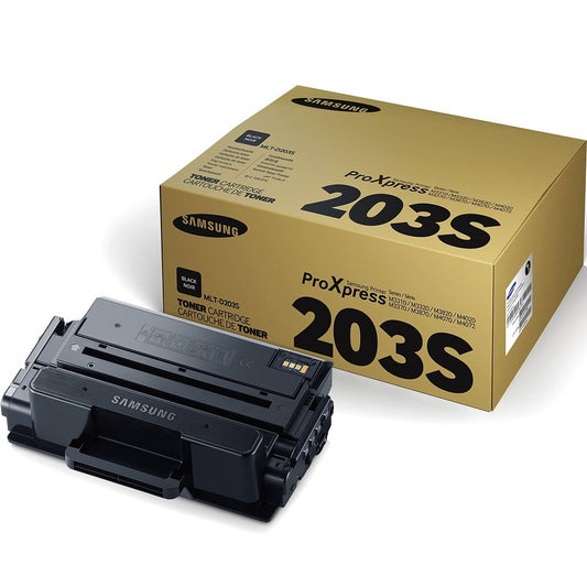 Genuine Samsung MLT-D203S Standard Capacity Black Laser Toner Cartridge (SU909A) image 1
