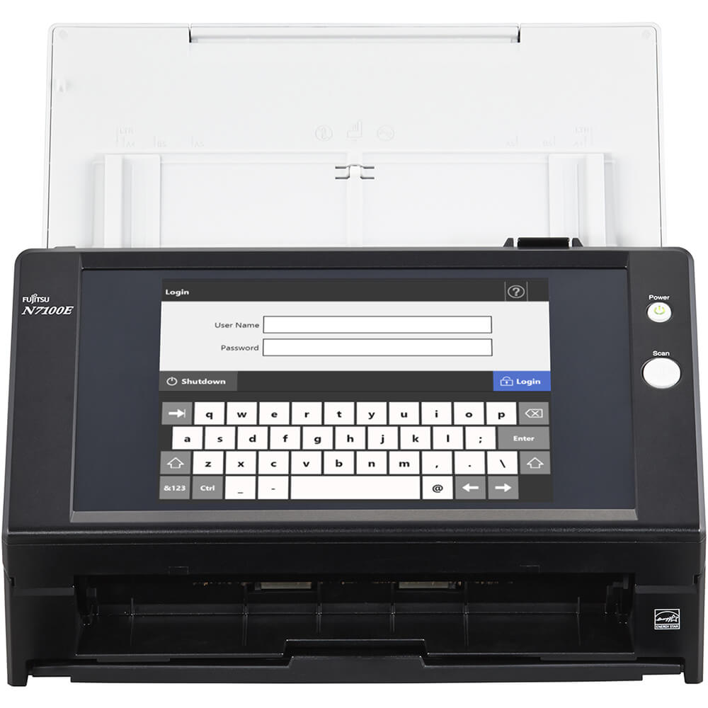 Fujitsu 25ppm/50ipm A4 Dup ADF Touchscreen Gigabit Ethernet LED Network Scanner (N7100E) image 1