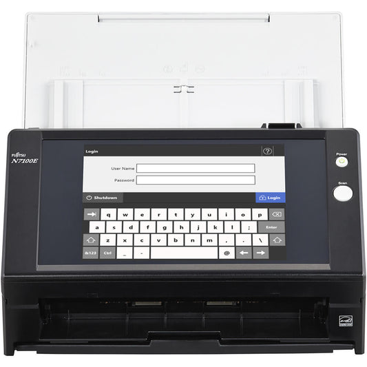 Fujitsu 25ppm/50ipm A4 Dup ADF Touchscreen Gigabit Ethernet LED Network Scanner (N7100E) image 1