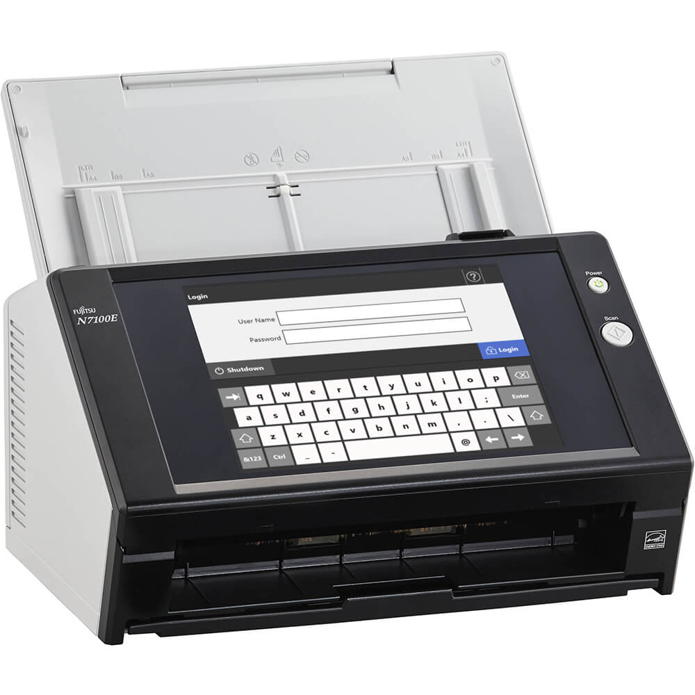 Fujitsu 25ppm/50ipm A4 Dup ADF Touchscreen Gigabit Ethernet LED Network Scanner (N7100E) image 2
